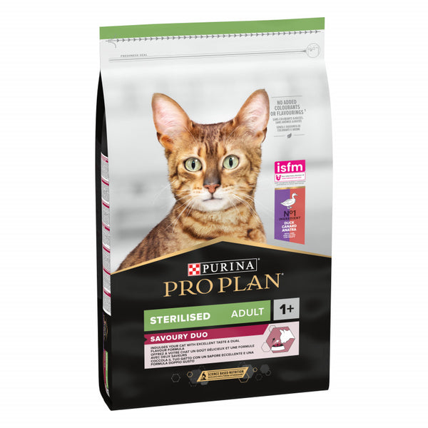 Purina Pro Plan Суха храна за кастрирани котки STERILISED от 1 до 7 години Патица и Дроб 10 кг