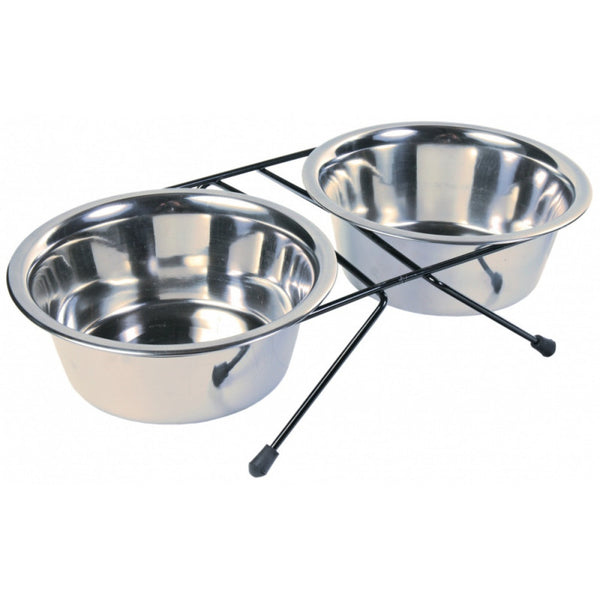 Trixie Eat on Feet Stainless Steel Bowl Set - Комплект от две купи и поставка за кучета 0.45 л.