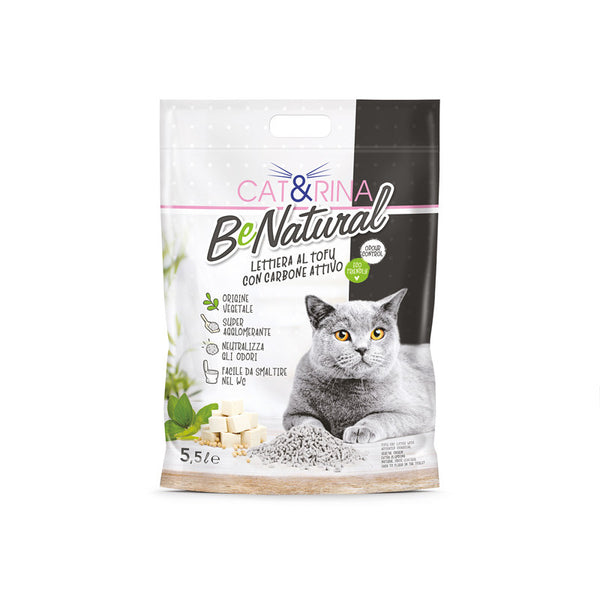 Соева котешка тоалетна Cat&Rina BeNatural АКТИВЕН ВЪГЛЕН - Висока абсорбация и стягащ ефект, с активен въглен