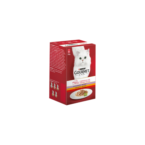 Gourmet Mon Petit Meat Mix - изискана рецепта / с агнешко, телешко, говеждо / 6 броя по 50 грама