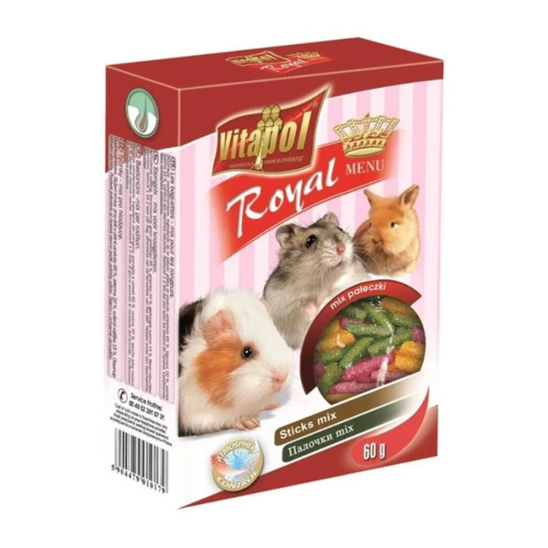 Лакомство за гризачи и зайци ROYAL MENU snack for small animals, sticks mix хрупкави пръчици микс