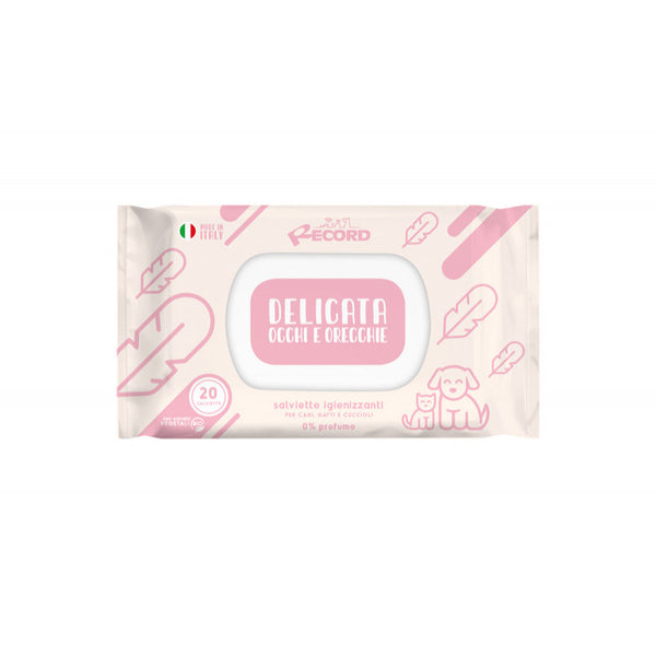 Record delicate wet wipes 20pcs. - Мокри кърпи за почистване на очи и уши 20бр. 13 x 19см.