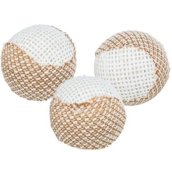 Котешка играчка Trixie Set of rattle balls комплект от 3 броя топки от юта