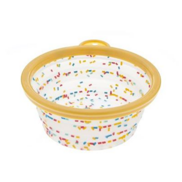 Сгъваема силиконова купичка за кучета и котки Ferribiella Confetti Bowl - 16x 6.6 см, 750 мл