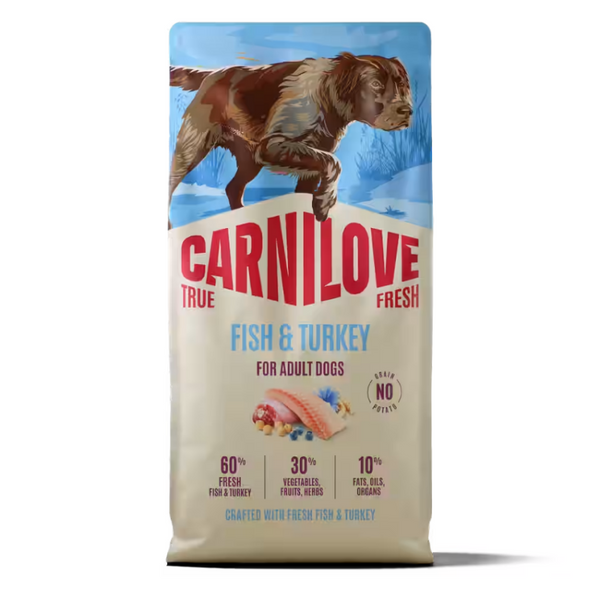 NEW 100173746 Carnilove True Fresh Dog Dry Fish & Turkey for Adult All Breeds 4 kg суха храна за куче