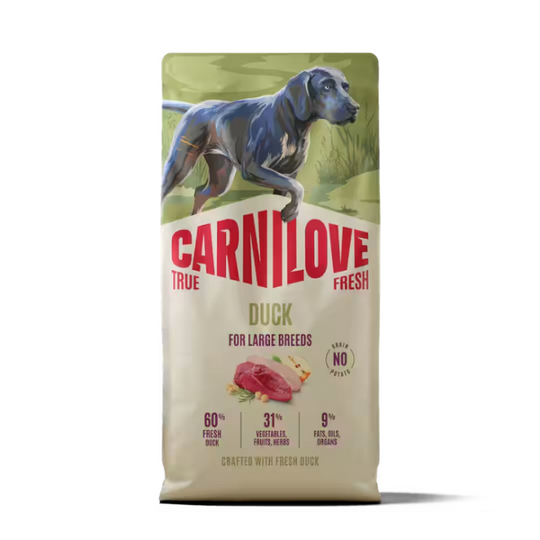 NEW 100173737 Carnilove True Fresh Dog Dry Duck for Adult Large Breeds 4 kg суха храна за куче