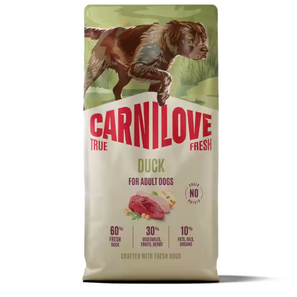 NEW 100173731 Carnilove True Fresh Dog Dry Duck for Adult All Breeds 4 kg суха храна за куче