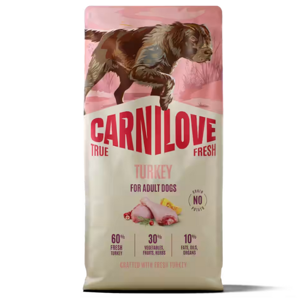 NEW 100173727 Carnilove True Fresh Dog Dry Turkey for Adult All Breeds 1,5 kg суха храна за куче