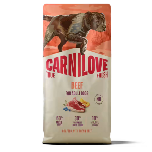 NEW 100173726 Carnilove True Fresh Dog Dry Beef for Adult All Breeds 12 kg суха храна за куче