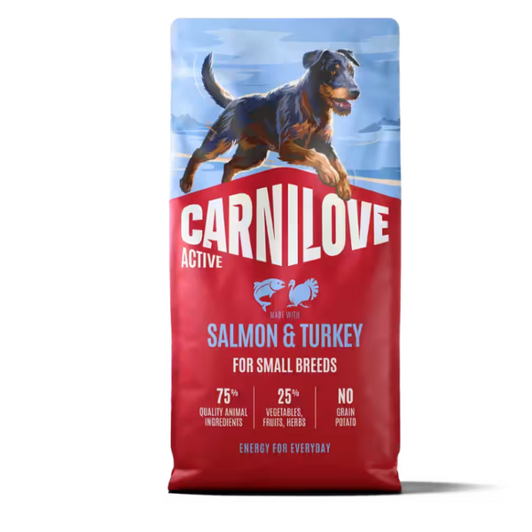 NEW 100173691 Carnilove Active Dog Dry Made with Salmon & Turkey for Adult Small Breeds 1,5 kg суха храна за куче