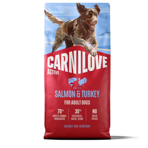 NEW 100173690 Carnilove Active Dog Dry Made with Salmon & Turkey for Adult All Breeds 12 kg суха храна за куче