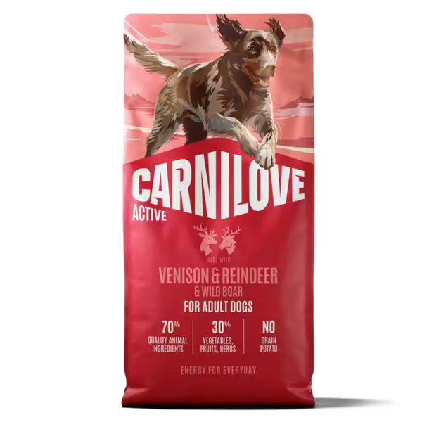 NEW 100173685 Carnilove Active Dog Dry Made with Venison & Reindeer & Wild Boar for Active Adults 1,5 kg суха храна за куче
