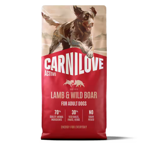 NEW 100173681 Carnilove Active Dog Dry Made with Lamb & Wild Boar for Adult All Breeds 12 kg суха храна за куче