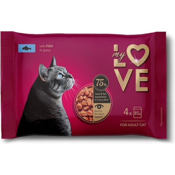 Пауч за котки My Love Adult cats with fish in sauce 4 броя с Риба в сос