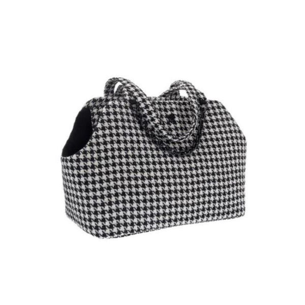 Луксозна чанта Ferribiella COCO PET BAG за малки кучета с изискан пепит дизайн 40х30х20см