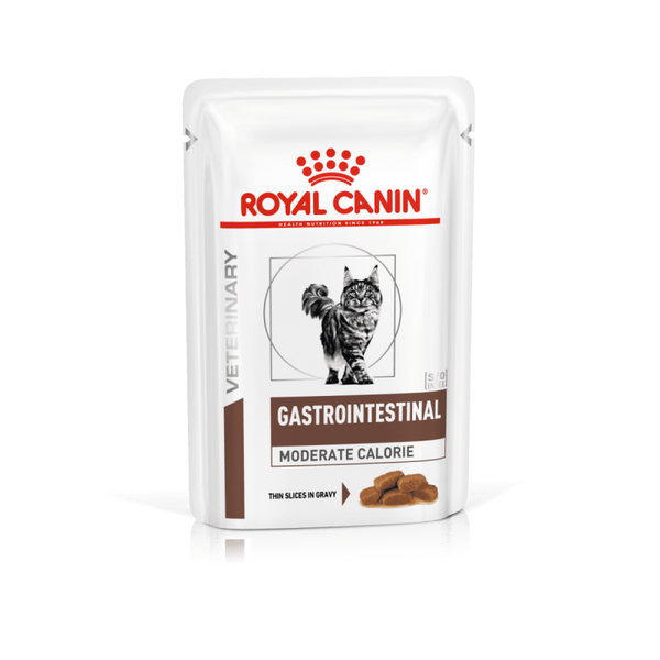 Royal Canin Gastrointestinal Moderate Calorie Cat -пауч с умерено калорийно съдържание за котки при храносмилателни разстройства
