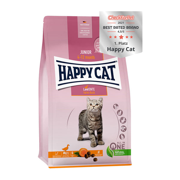 Суха храна за малки котенца Happy Cat Young Junior Farm Duck- с патешко, без зърно