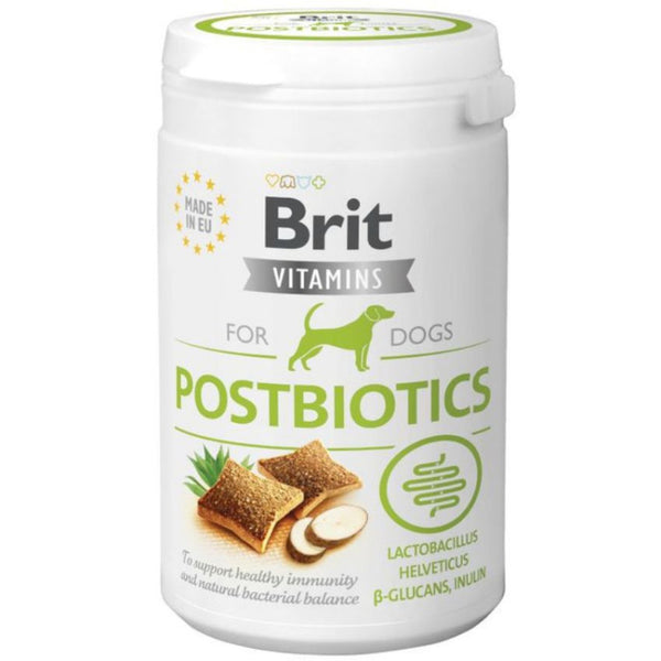 Хранителна добавка Brit Vitamins Postbiotic витамини за кучета с храносмилателни проблеми или приемащи антибиотици, за естествен бактериален баланс, под формата на лакомства