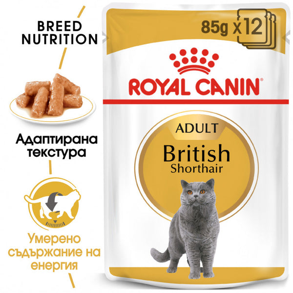 Пауч Royal Canin British Shorthair Adult - специално създадена за котки от порода Британска Късокосместа