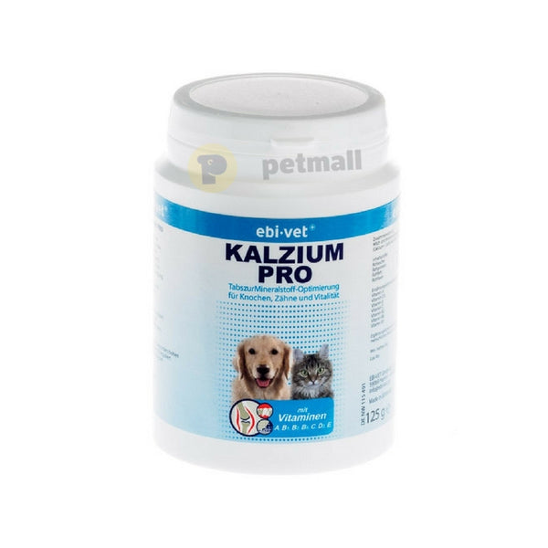Калциеви таблетки Ebi-Vet Kalzium Pro за пораснали кучета и котки 125 гр. за здрави кости, стави и зъби