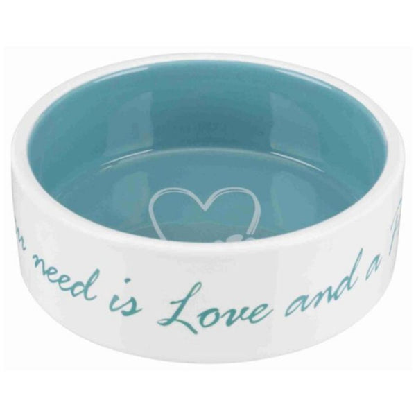 Керамична купа с надпис Trixie Ceramic Bowl Pet''s Home в син цвят