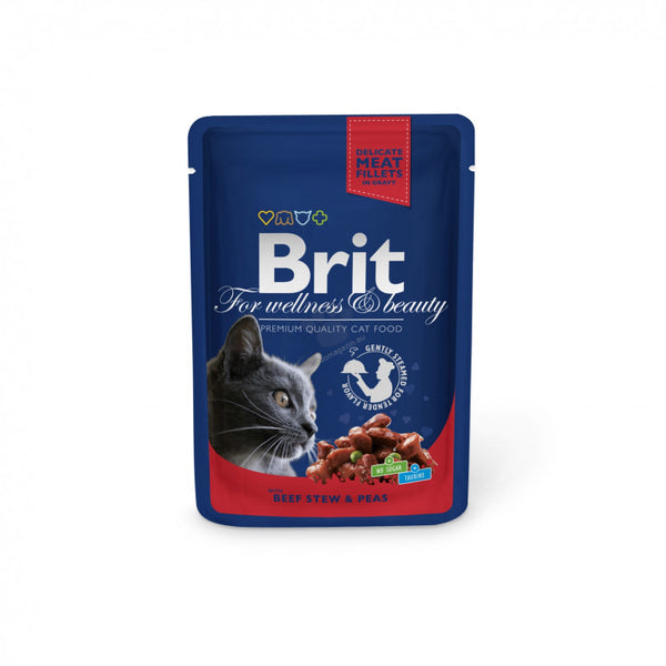 Пауч за котка Brit Premium Beef Stew & Peas 100гр.