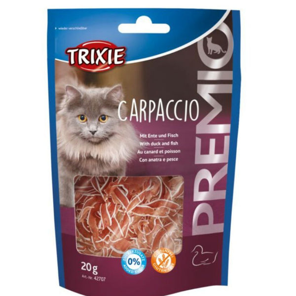 Лакомство за котки Trixie PREMIO Carpaccio лентички с патешко месо и риба