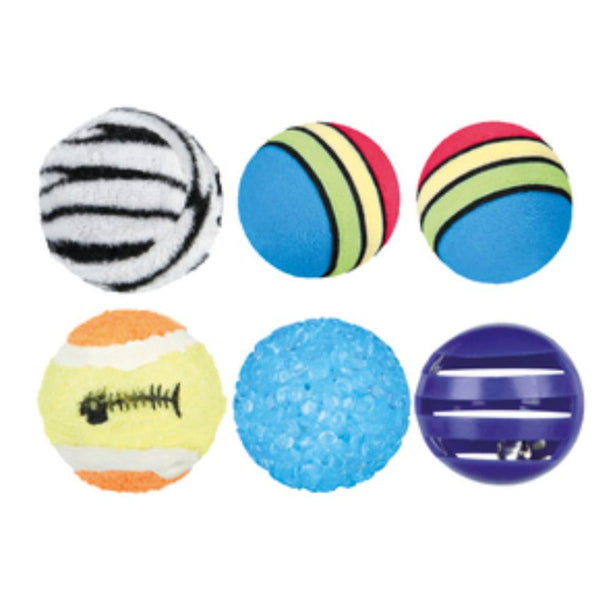 Комплект от 6 топчета Trixie Set of balls подходящи за котки, различни видове