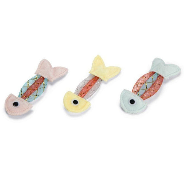 Играчка за подрастващи котенца Beeztees Kitten Springfish комплект от 3 пружини под формата на рибки