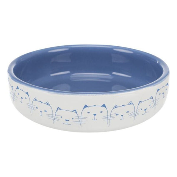 Плитка, керамична купа Trixie "Hello my little cat" bowl с дизайн на котенца и надпис в син цвят