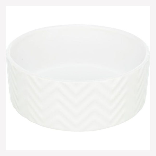 Керамична купа с релефен дизайн Trixie Ceramic Bowl в бял цвят