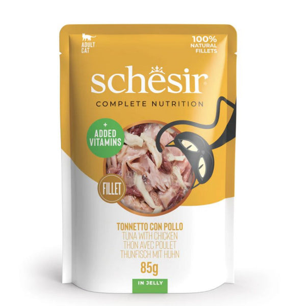 Пауч за котки Schesir C&B Wet Cat Tuna chicken с риба тон и пилешко в желе