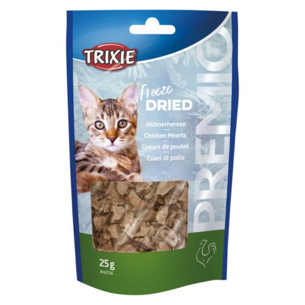 Лакомство за котки Trixie PREMIO Freeze Dried Chicken hearts със 100 % сушени пилешки сърчица