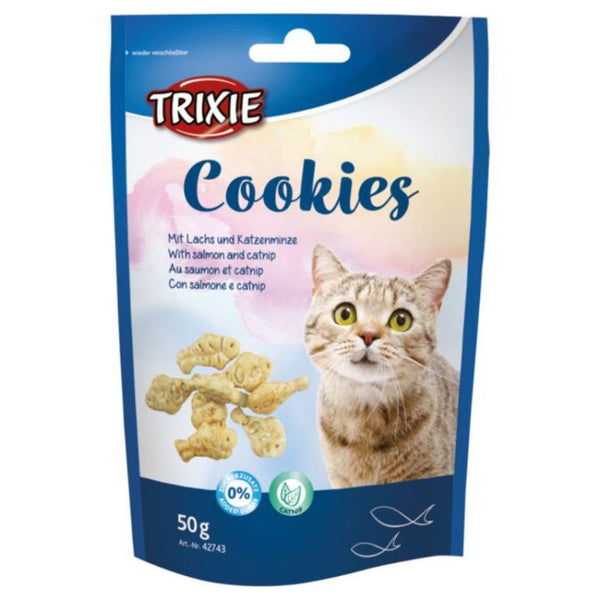 Котешки бисквити Trixie Cookies с вкус на сьомга и добавена Коча билка