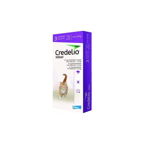 Credelio 12 мг - овкусени таблетки за външно обезпаразитяване на котки от 0,5 до 2 кг