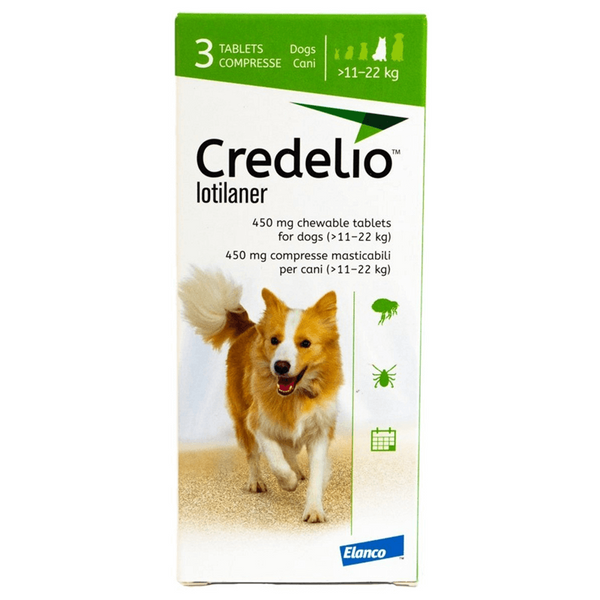 Credelio – Овкусени таблетки срещу бълхи и кърлежи за кучета с тегло от 11 до 22 кг.