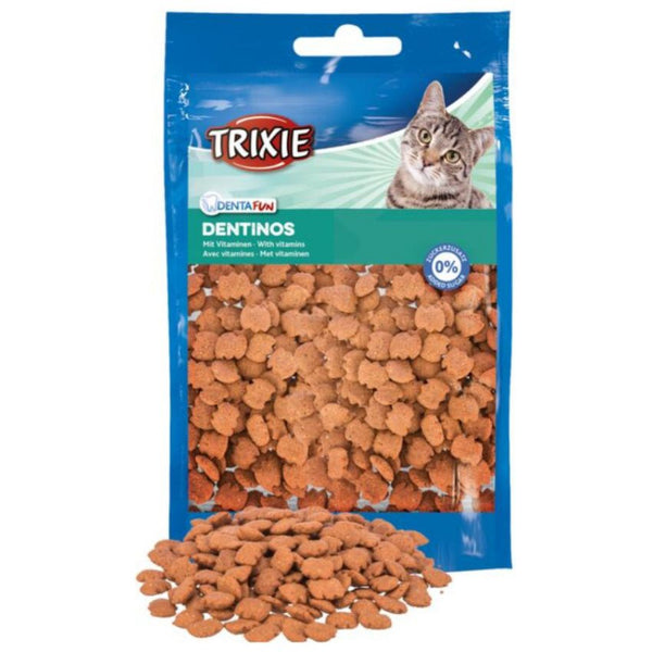 Дентални хапки за устна хигиена Trixie Denta Fun Dentinos with vitamins за котки