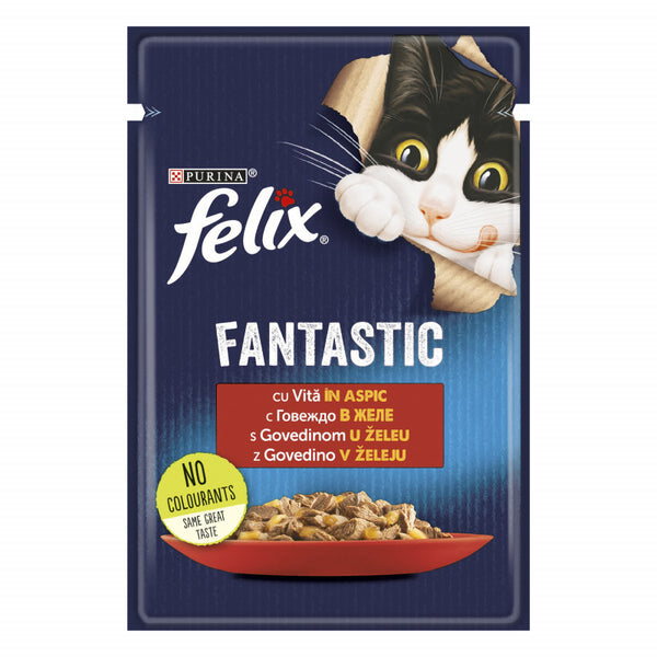 Храна в пауч за коте PURINA FELIX Fantastic Говеждо 85гр.