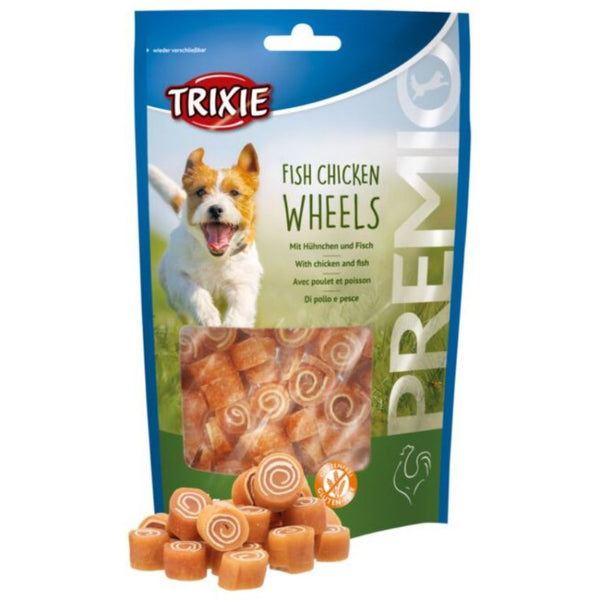 Кучешко лакомство Trixie PREMIO Fish Chicken Wheels - рулца с риба и пилешко