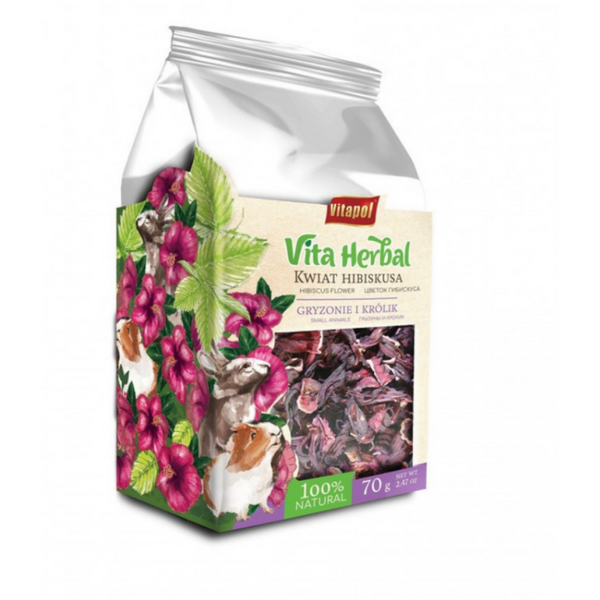 ZVP-4143 VITA HERBAL for small animals, hibiscus flower, 1 pcs x 70 g сушени билки за малки животни/4бр в кутия/