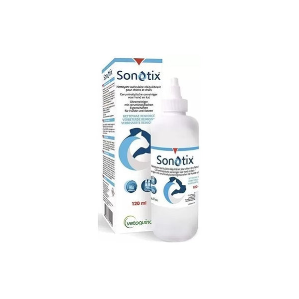 Vetoquinol - Sonotix / сонотикс / - ушен лосион 8-степенно почистване без киселини и парабени 120 мл.