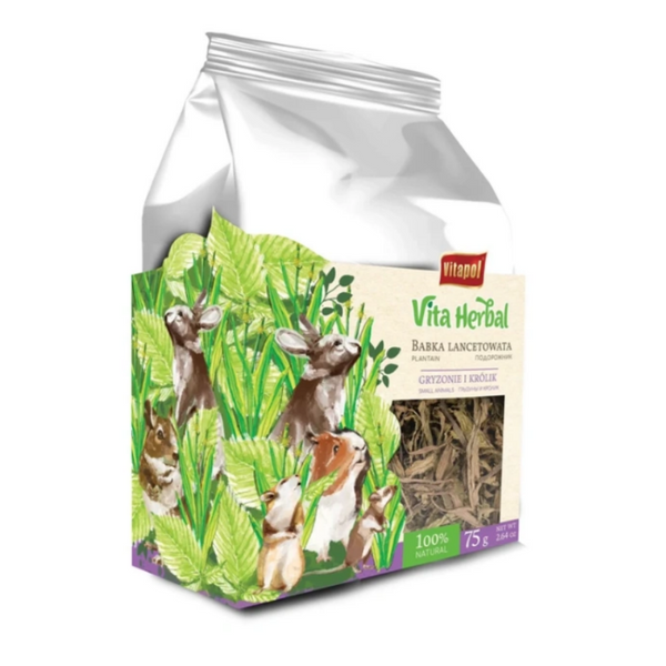 ZVP-4144 VITA HERBAL for small animals, plantain, 1 pcs x 75 g сушени билки за малки животни/4бр в кутия/
