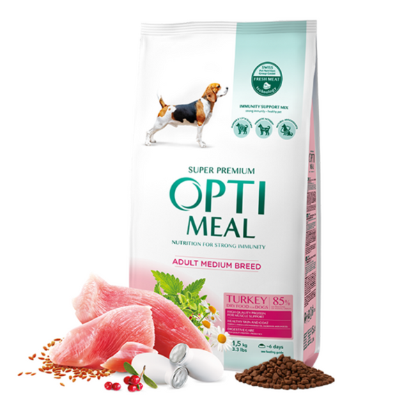 11000583 OPTIMEAL Dog medium breeds turkey 1.5 kg