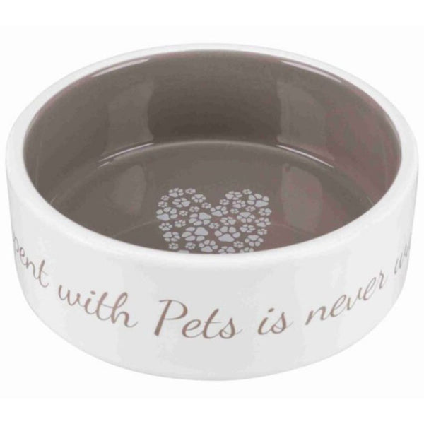 Керамична купа с надпис Trixie Ceramic Bowl Pet's Home в кафяв цвят