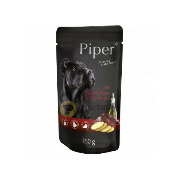 Пълноценна храна за кучета Piper пауч 150 гр. с телешки дроб, картофи и добавено ленено семе