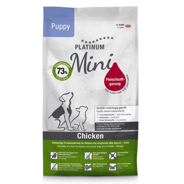 Пълноценна суха храна за подрастващи кученца от малки породи Platinum Puppy Mini chicken с Пилешко месо