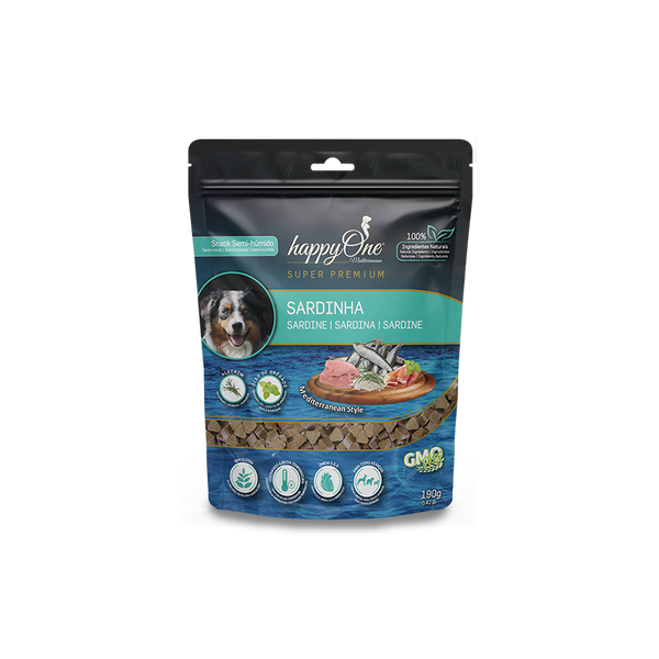 Средиземноморки лакомства за кучета HappyOne MEDITERRANEUM Super Premium Sardines БЕЗ ГЛУТЕН, със сардини и хамон