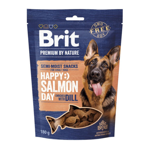 Полувлажни лакомства за кучета Brit Premium by Nature Dog Semi-moist Snacks Salmon with Dill със Сьомга и копър