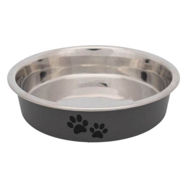 Плитка котешка купа от неръждаема стомана Trixie Bowl с дизайн на лапички