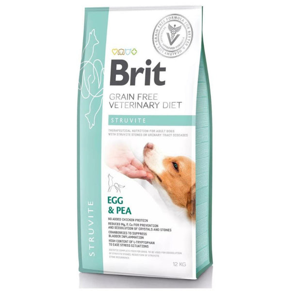 Пълноценна, суха храна за кучета Brit Veterinary Diets Dog Struvite за разтваряне на струвитни камъни и предотвратяване на повторната им поява с Яйца и грах, БЕЗ ЗЪРНЕНИ КУЛТУРИ